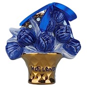 Typisch Hollands Weihnachtsdekoration Tulpenkorb Delfter Blau mit Gold