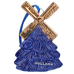 Matix Weihnachtsbaumschmuck mit goldenem Docht, Delfter Blau