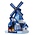 Heinen Delfts blauw Delfts blauwe - Molen met kuspaar 7 cm Holland