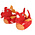 Apollo Pantoffels dinosaurus rood
