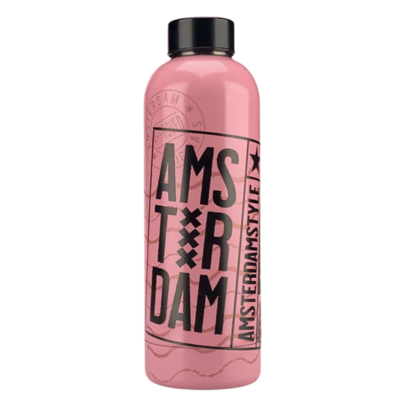 Typisch Hollands Waterfles (isoleerfles)  -roze  - Amsterdam style