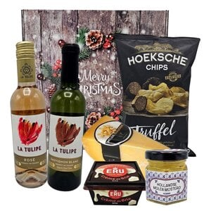 Typisch Hollands Weihnachtspaket – Wein und herzhafte Speisen