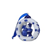Heinen Delfts blauw Kerstornament keramiek ring met fiets