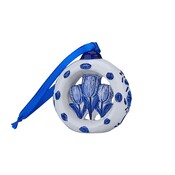 Heinen Delfts blauw Kerstornament keramiek ring met tulpen