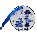 Typisch Hollands Kerstornament - hanger rond -  Kussend paar