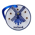 Typisch Hollands Kerstornament - hanger rond -  Molen