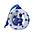 Heinen Delfts blauw Kerstornament keramiek ring met fiets