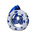 Heinen Delfts blauw Kerstornament keramiek ring met fiets