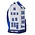 Matix Ceramic Christmas ornament house clock gable - Delft Blue