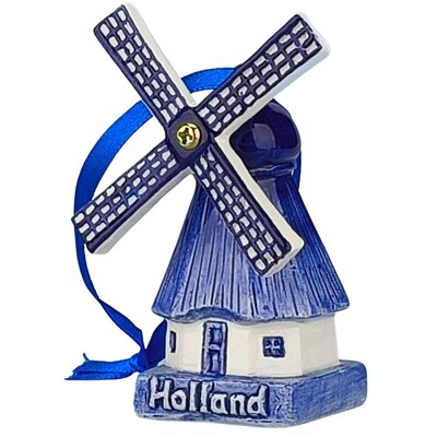 Matix Ceramic Christmas ornament with a spinning windmill wing - Delft blue