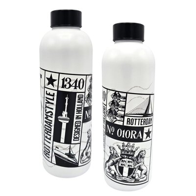 Typisch Hollands Waterfles (isoleerfles)  -wit - Rotterdam style