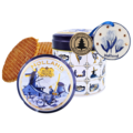 Stroopwafels (Typisch Hollands) Stroopwafel gift-set met Delfts blauw kersthanger - tulpen