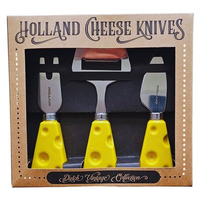 Typisch Hollands Kaasmesjes - in cadeauverpakking  Holland - geel