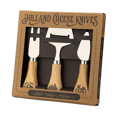 Typisch Hollands Cheese knives - in gift packaging (wood) Holland Amsterdam