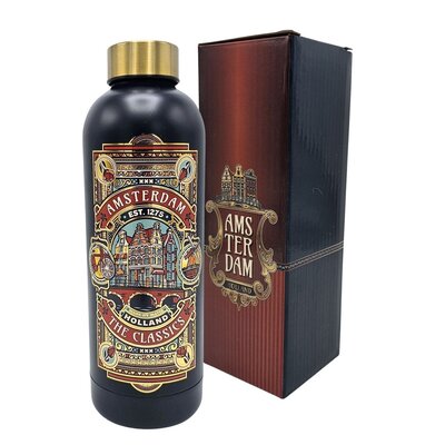 Typisch Hollands Water bottle (insulated bottle) - Amsterdam - blue/gold