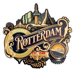 Typisch Hollands Magneet Rotterdam (Ornaments) - Vintage -Rotterdam