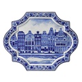 Heinen Delfts blauw Wall plaque - Applique Amsterdam horizontal