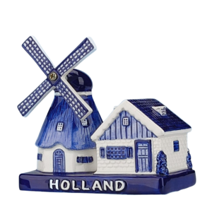 Typisch Hollands Stellingmolen Holland - Delftsblauw - Klein