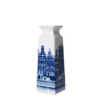 Heinen Delfts blauw Delfter blaue Vase – klein – quadratische Giebelhäuser