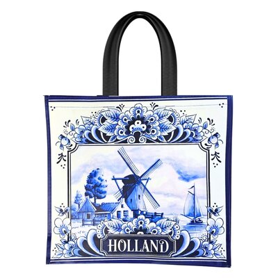Typisch Hollands Delfts blauwe Shopper Hollands molenlandschap