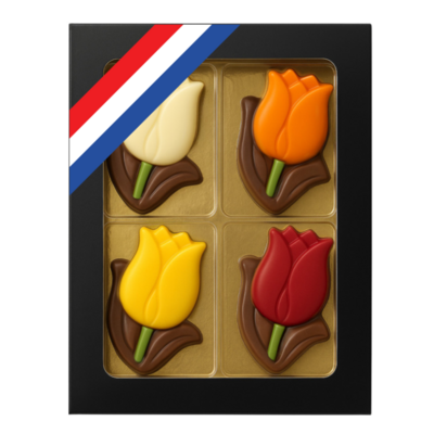 Typisch Hollands Stroopwafels in blik- koffiemok en chocoladetulpen