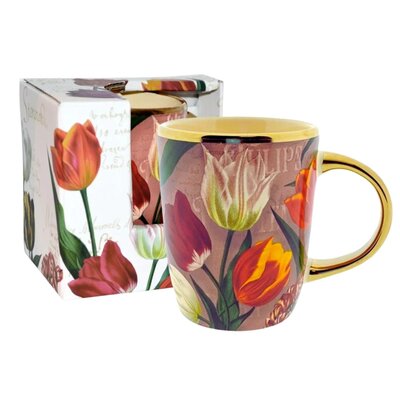 Matix Beker klein pretty tulips roze met goud