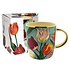 Matix Kleiner Becher mit hübschen grünen und goldenen Tulpen