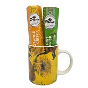 Typisch Hollands Mug Vincent van Gogh - Sunflowers with 2 rolls of Droste chocolate pastilles