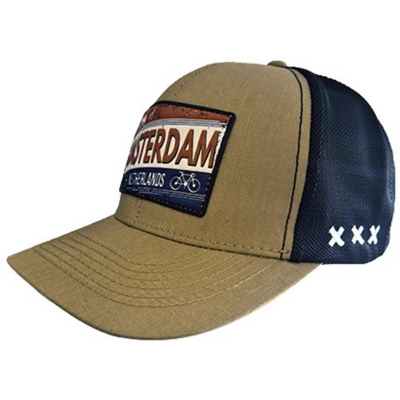 Typisch Hollands Cap Amsterdam -Khaki - Patch Amsterdam the Netherlands