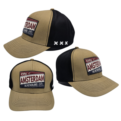 Typisch Hollands Cap Amsterdam -Khaki - Patch Amsterdam the Netherlands