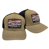 Typisch Hollands Cap Amsterdam -Khaki - Patch Amsterdam the Netherlands