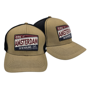 Typisch Hollands Cap Amsterdam -Khaki - Patch Amsterdam the Netherlands