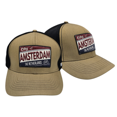 Typisch Hollands Cap Amsterdam -Khaki - Patch Amsterdam the Netherlands