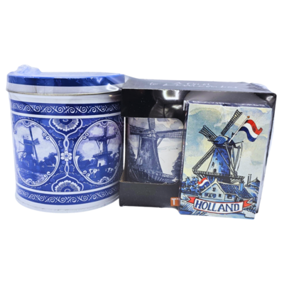 Typisch Hollands Stroopwafels in a tin - Large mug and (FREE) playing cards - gift set
