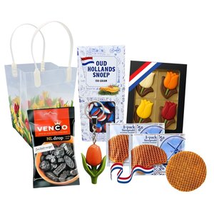 Typisch Hollands Holland-Geschenktüte aus PVC mit Tulpenmotiv – 5 Süßigkeiten – 1 Souvenir