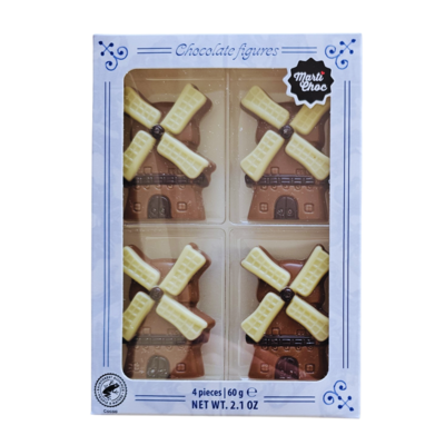Typisch Hollands Schokoladen-Windmühlen – Mini-Box 60 Gramm