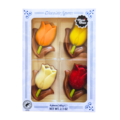 Typisch Hollands Chocolade Tulpen Delftsblauw doosje 60 Gram