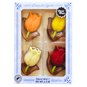 Typisch Hollands Chocolade Tulpen Delftsblauw doosje 60 Gram