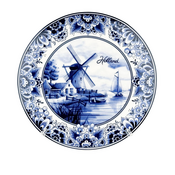 Typisch Hollands Delft blue - plate - Holland - mill 20 cm