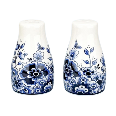 Typisch Hollands Peper & Zoutstel  Delftsblauw klassiek bloemmotief