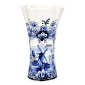 Typisch Hollands Vaas keramiek groot  Delftsblauw 17 cm