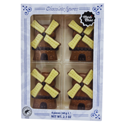 Typisch Hollands Schokoladen-Windmühlen – Mini-Box 60 Gramm