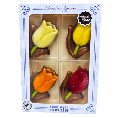 Typisch Hollands Chocolade Tulpen Delftsblauw doosje 60 Gram