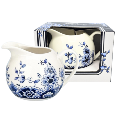 Typisch Hollands Milchkrug – Delfterblau mit klassischem Blumendekor