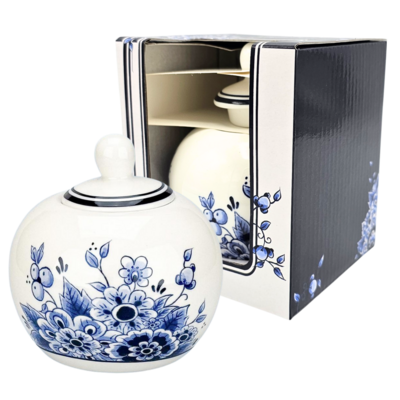 Matix Zuckerdose – Delfterblau mit klassischem Blumendekor