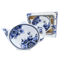 Matix Delft blue tea bag holder, classic floral decoration