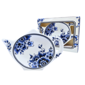 Matix Delft blue tea bag holder, classic floral decoration