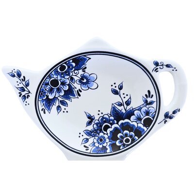 Matix Teebeutelhalter in Delfter Blau, klassische Blumendekoration