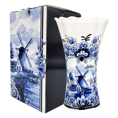 Typisch Hollands Vaas keramiek klein Delftsblauw -12 cm
