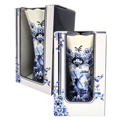 Typisch Hollands Small Delft Blue Ceramic Vase -12 cm